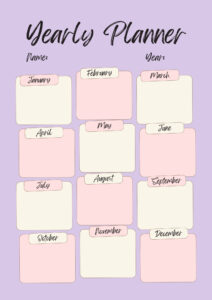 Pastel Purple Lavender Cute Illustrated Yearly Planner