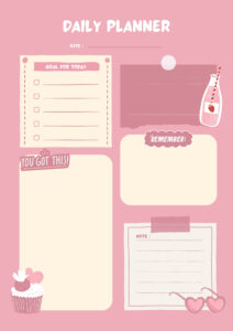 Pink Minimal Cute Daily Planner